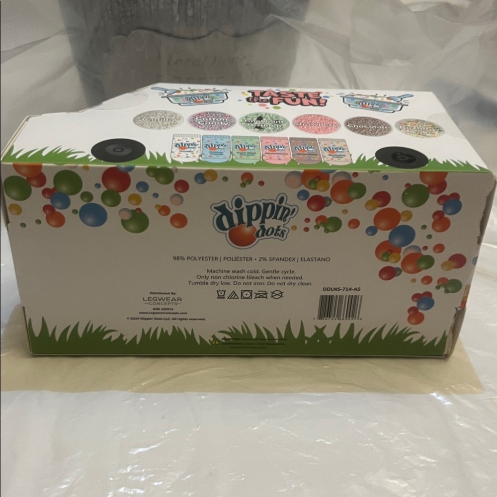 3/$18.00 Dippin' Dots Ladies 6PK No Show Socks - White with Colorful Dots - Picture 14 of 14